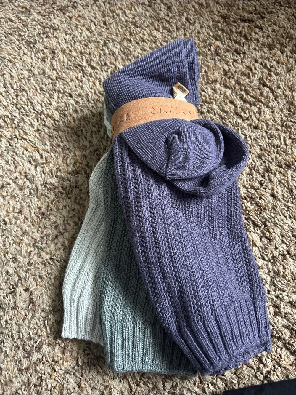 SKIMS Ribbed Sock Trio in Light Gray, Olive Green & Dusty Lavender